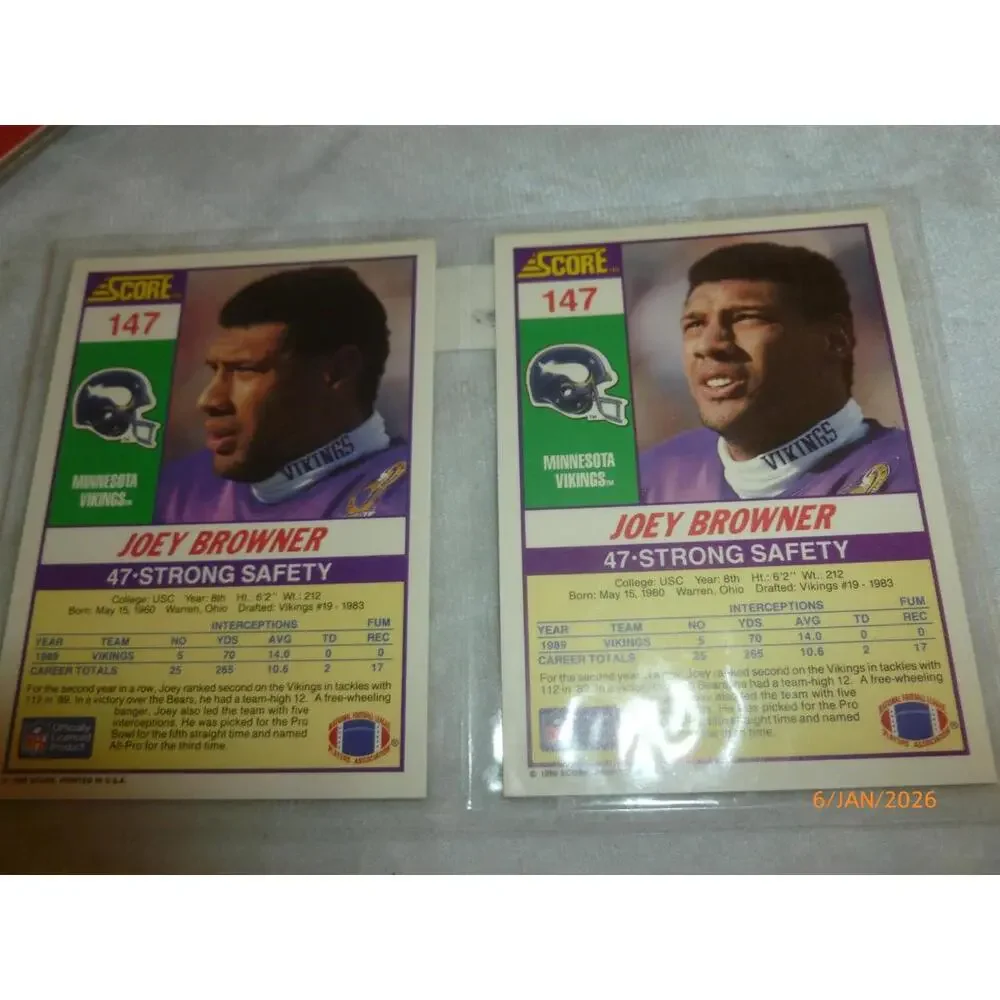 1990 Score‎ JOEY BROWNER 